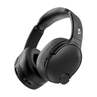 Black over-ear headphones on a transparent background | True Black